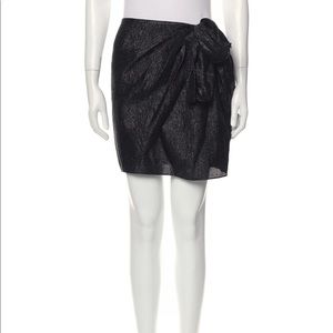Michael Kors Black Metallic Bow Wrap Skirt Sz. 4